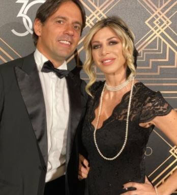 Gaia Lucariello with her husband Simone Inzaghi at the event.